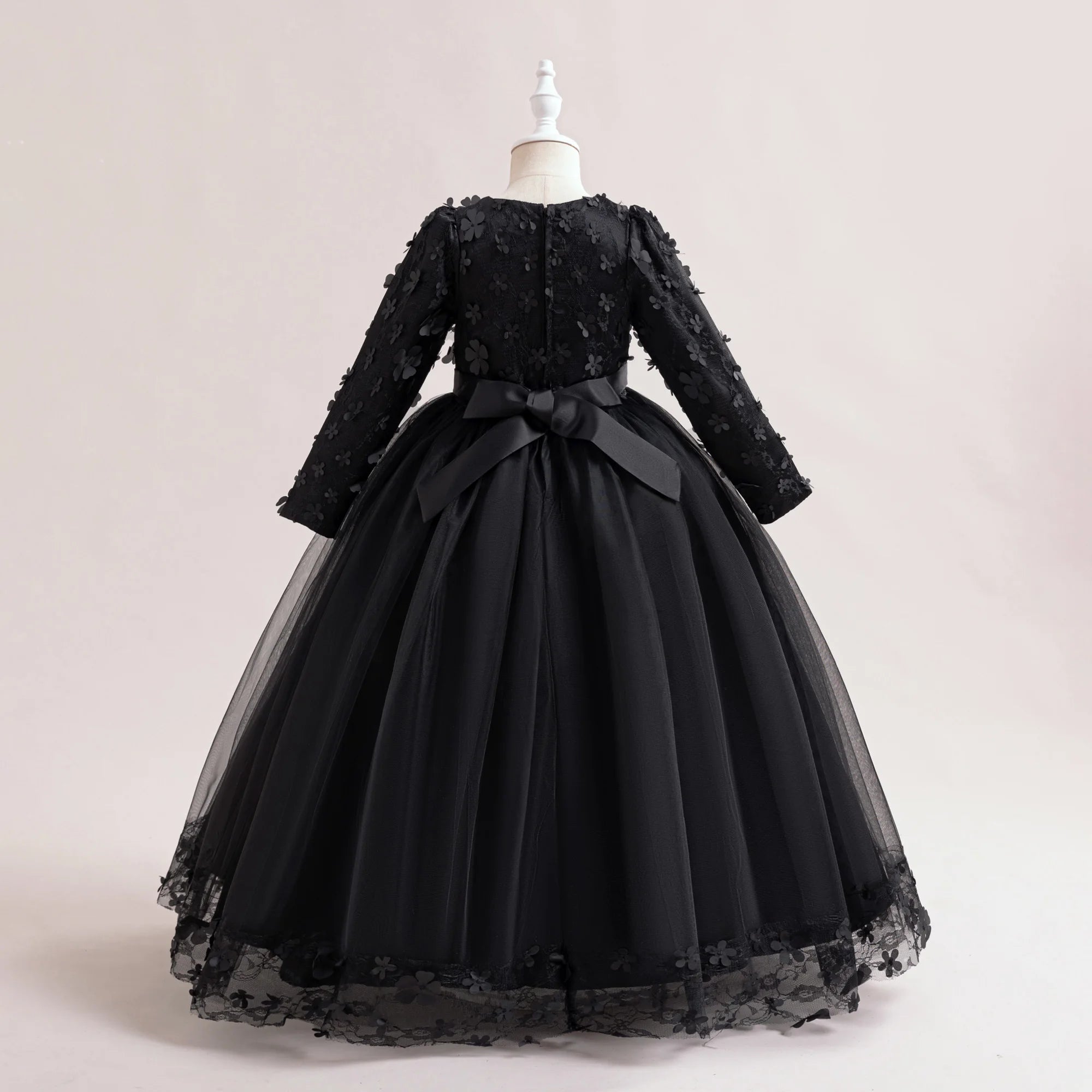 Long-Sleeve Lace Junior Bridesmaid Dress