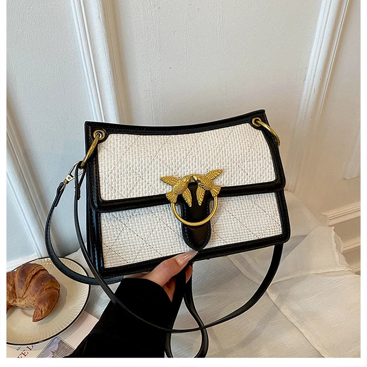 Unique Elegant Diaper Bag Leather Ladies Messenger Purse High End Minimalist Trendy Crossbody Handbag