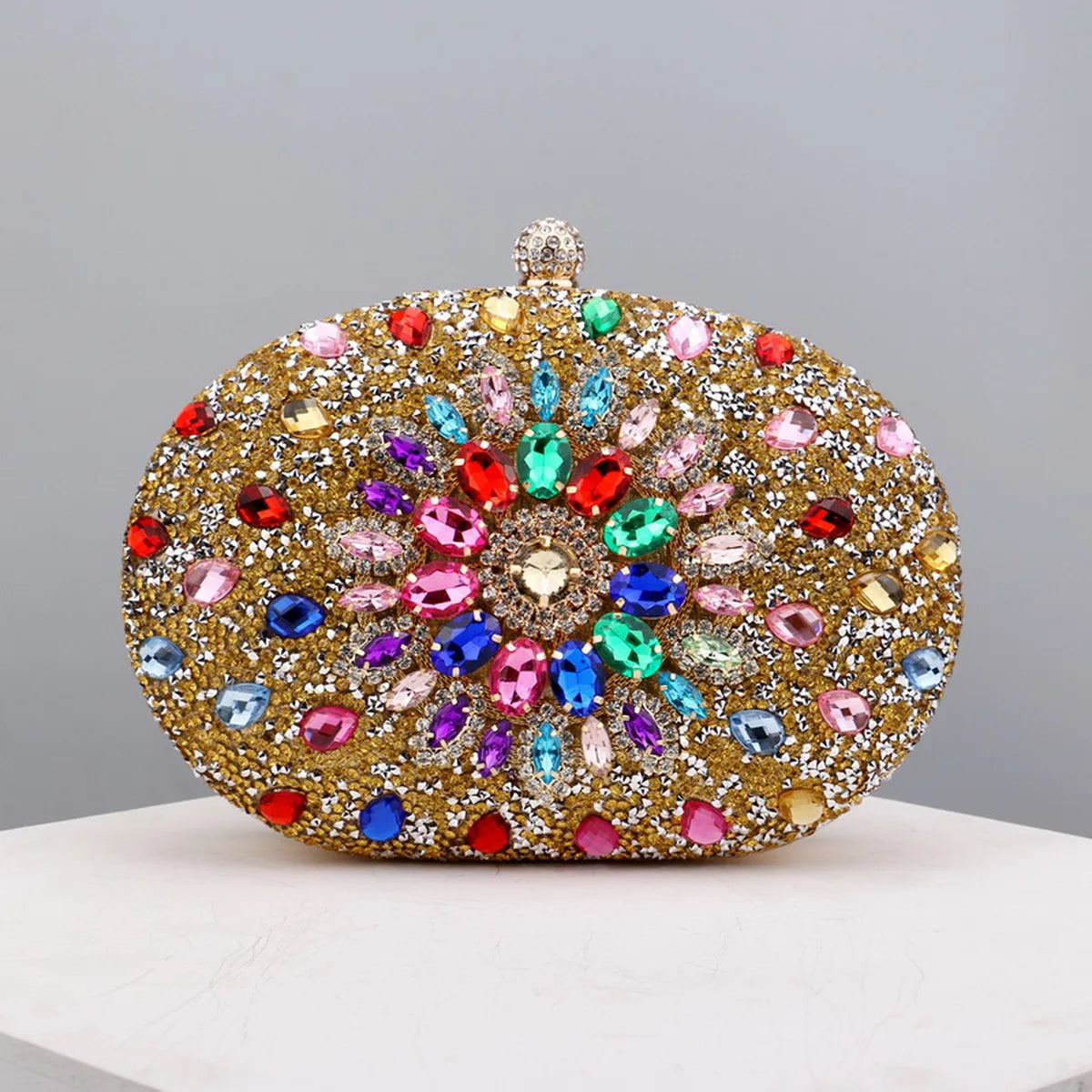 Flower Rhinestone Evening Clutch