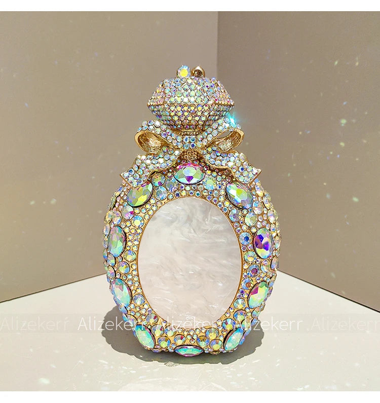 Perfume Bottle Crystal Evening Clutch