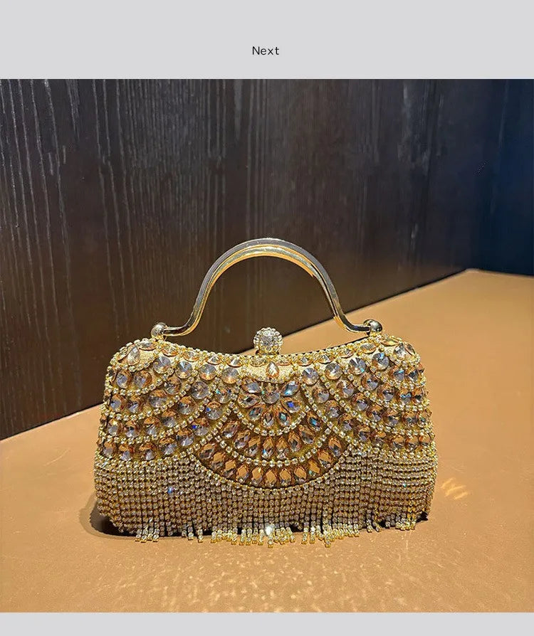 Golden Tassel Bridal Clutch