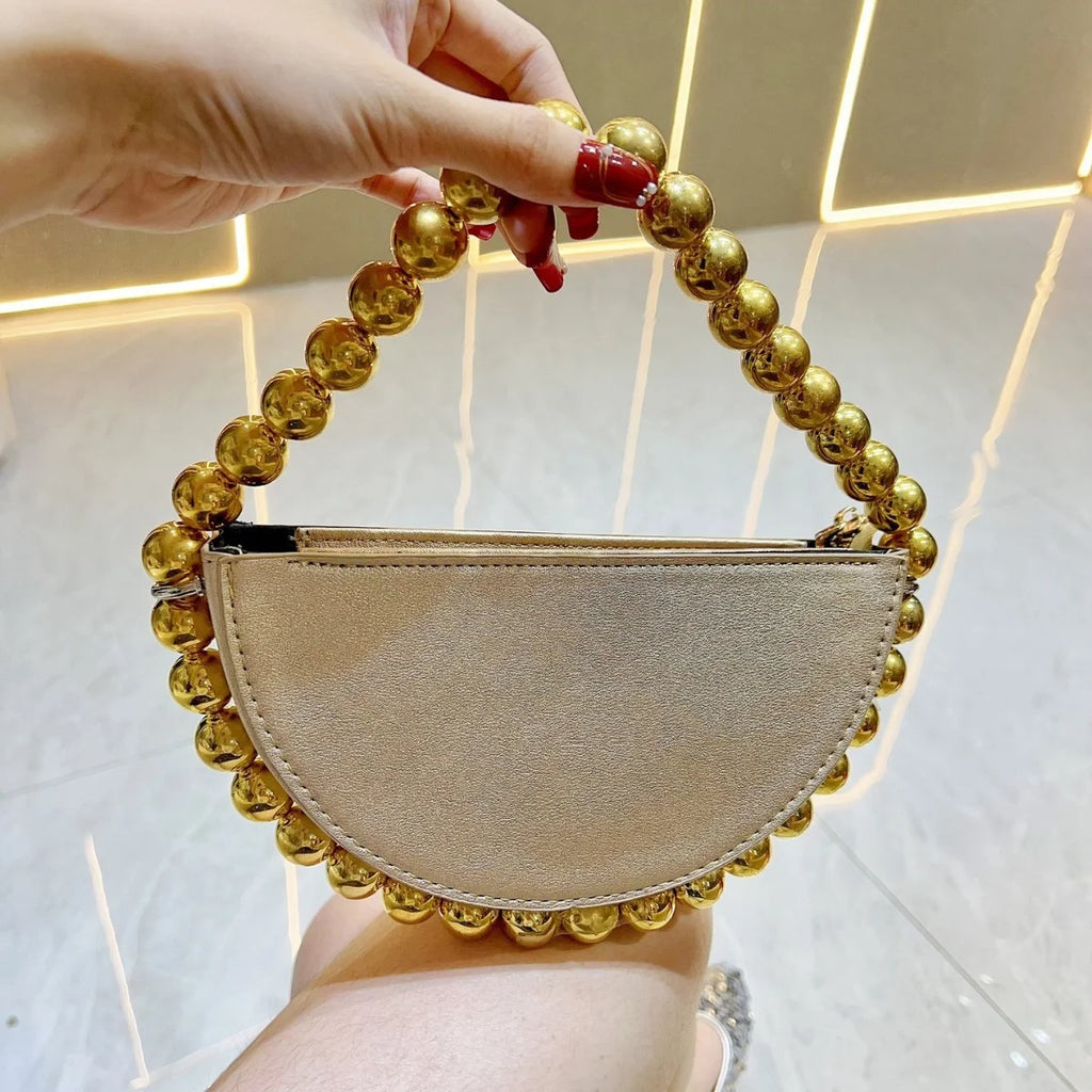 XIYUAN Women Beaded Evening Bags Wedding Party Purse Female White Pearl Dress Bag Ladies Fashion Gorgeous Handbag Bridal Clutch