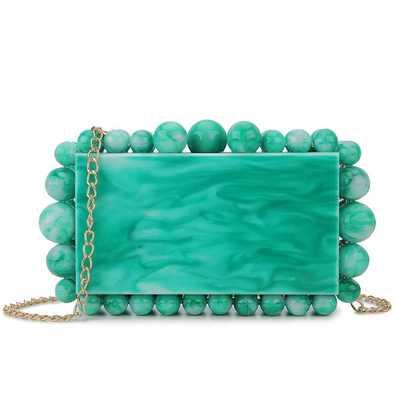 Leopard Acrylic Box Evening Clutch