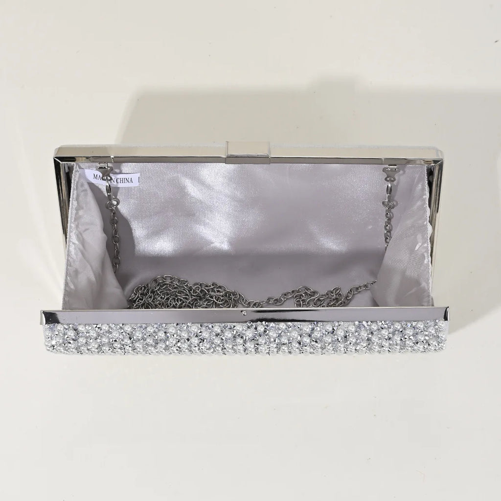 Ladies Evening Bags Clutch Bag Elegant Shiny Hard Metal Buckle Wedding Bridal Dress Evening Bag Banquet Party Handbags