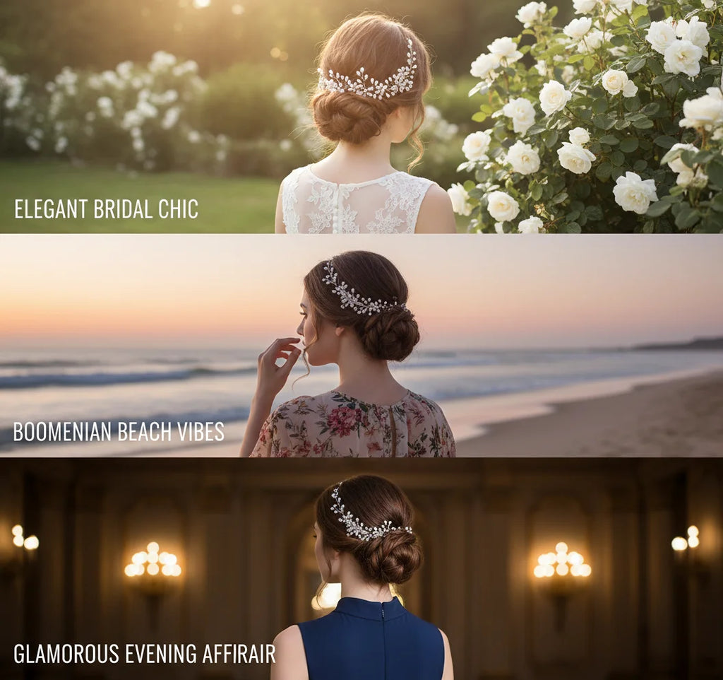 Floral Pearl and Rhinestone Bridal Hair Vine