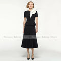 Customized Wedding Guest Dress 2 Pieces Short Sleeves Modern Mother of the Bride Dresses Mermaid Midi Women's Cocktail Gowns