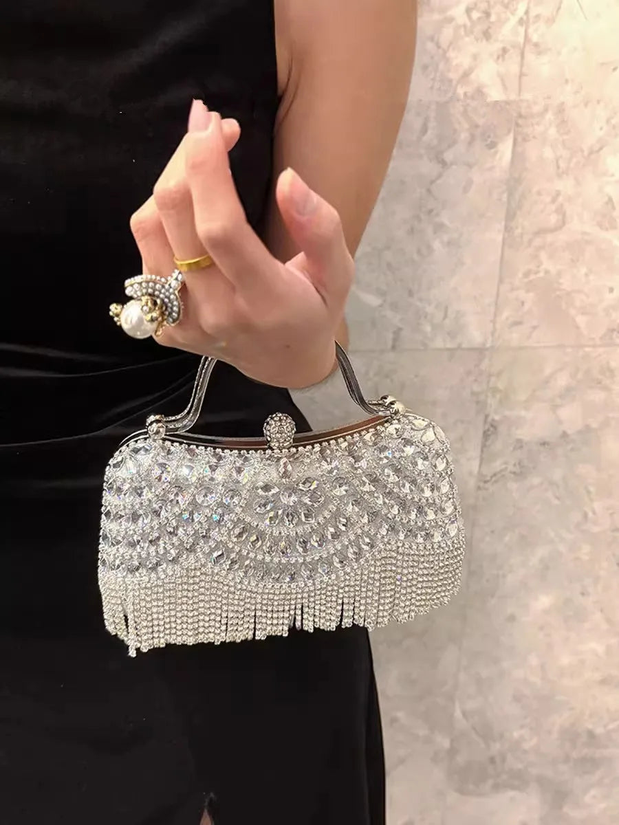 Golden Tassel Bridal Clutch