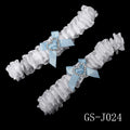 Blue Bow Wedding Garter 2pcs/set Bride Dress Accessories for Women Party Rhinestone Lace Bowknot Bridal Leg Garter Gift