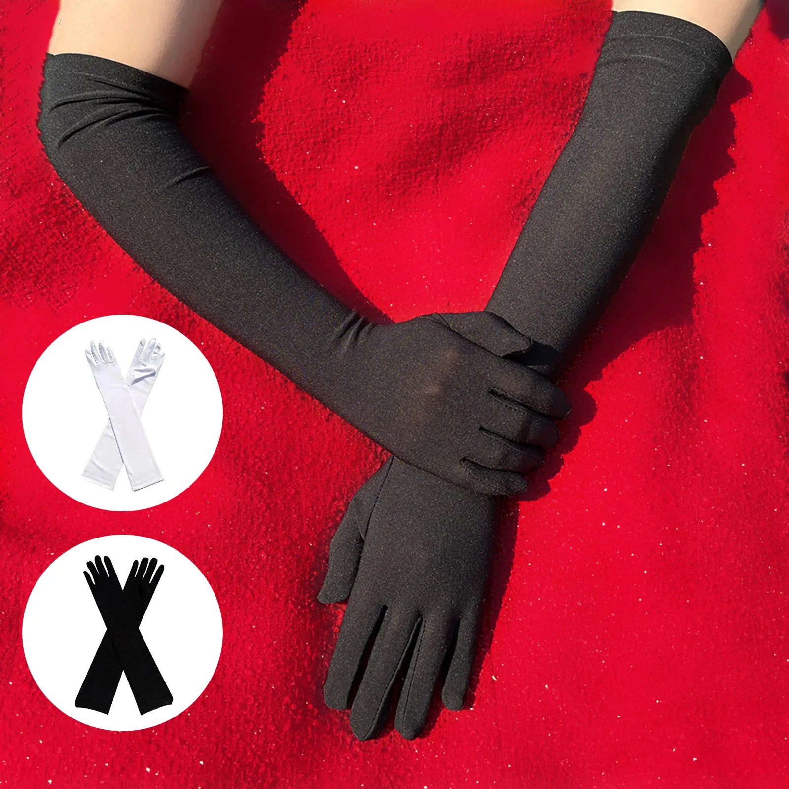 1/3/6 Pair Bridal Long Gloves Milk Silk Elastic Satin Dance Glove Elegant Wedding Festival Party Breathable Sunscreen Mittens