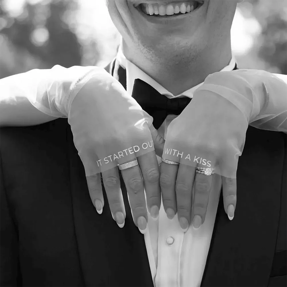 Personalized Bridal Gloves Soft Tulle Fingerless Sleeves Wedding Hand Decor Accessories Ideal For Wedding Ceremony Bridal Shower