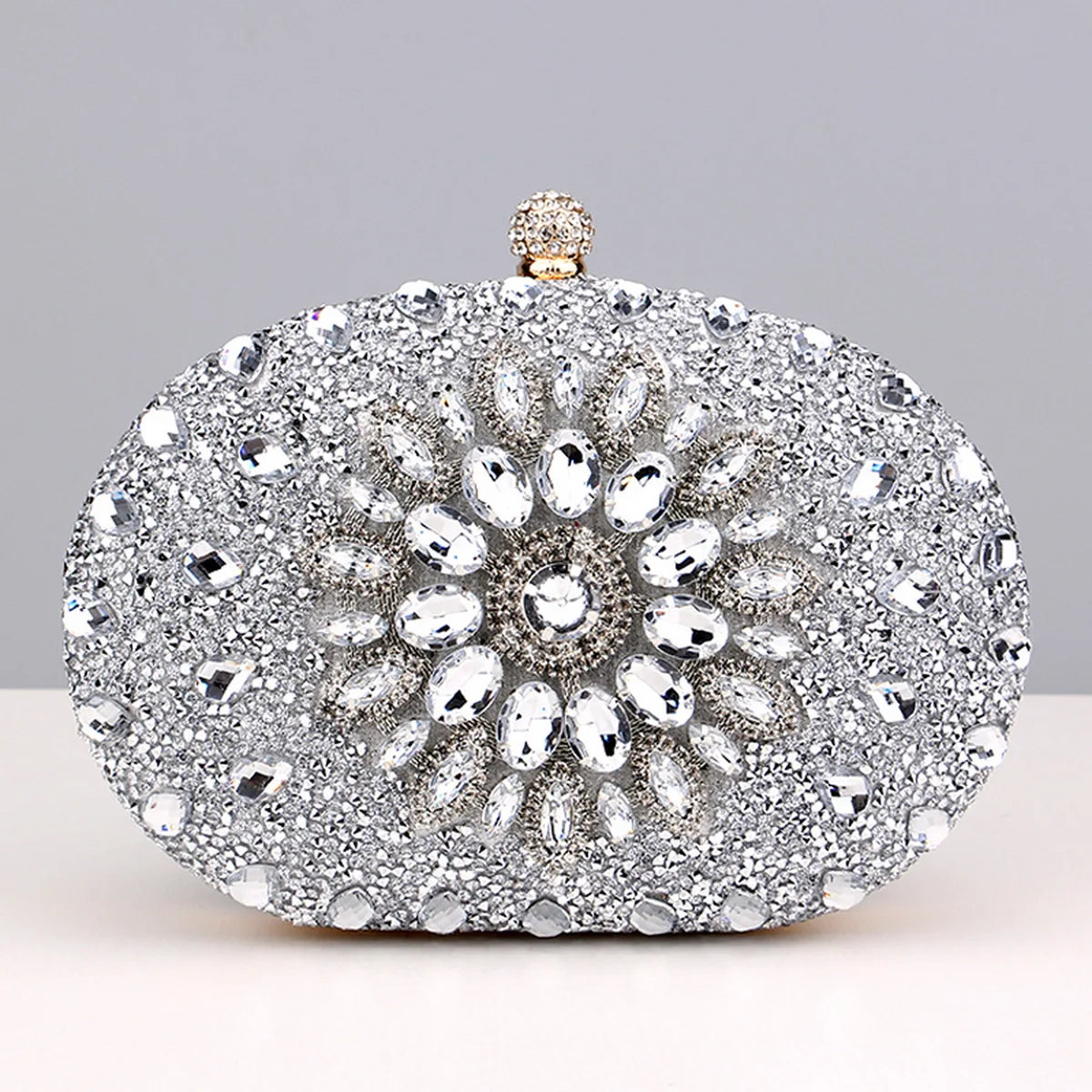 Flower Rhinestone Evening Clutch