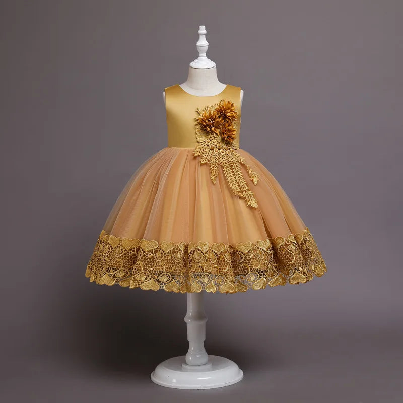 Lace Appliqué Summer Flower Girl Dress