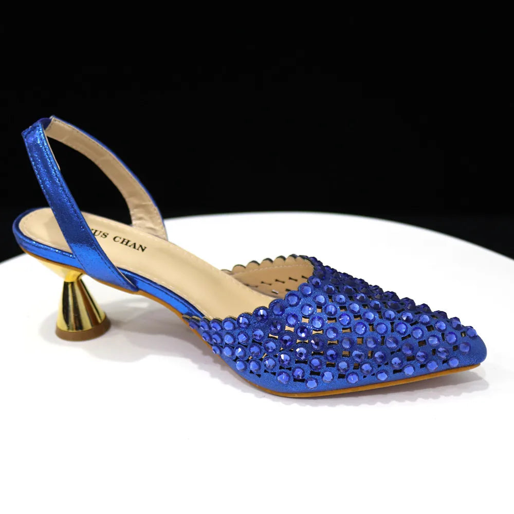 Wine Crystal Pointed-Toe Heels