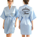 Personalized Text Logo Wedding Bathrobe Bridal Robe Bride Bridesmaid Wedding Robes Woman Bachelorette Hen Party
