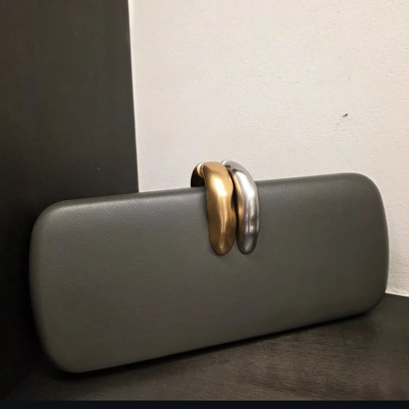 Box Rigid Metal Detail Clutch