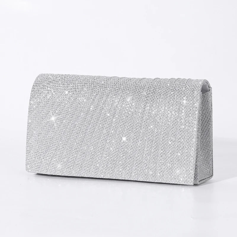 Women's Evening Shoulder Bag Bridal Clutch Party Prom Wedding Envelope Handbag Glitter Shiny Purses Sling Dating Dressy Bag