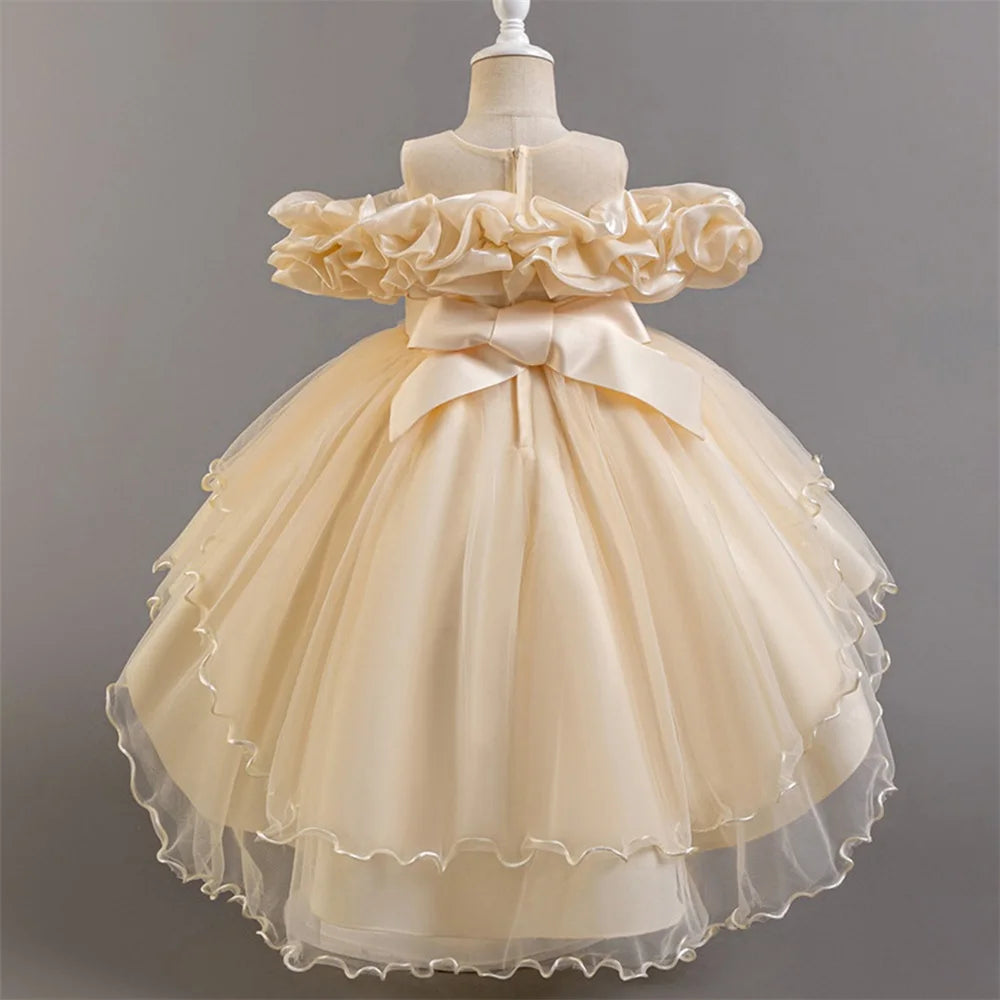 Pink Tulle Princess Flower Girl Dress