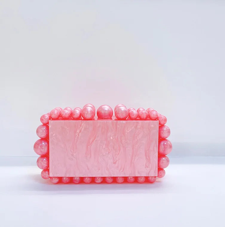 Leopard Acrylic Box Evening Clutch