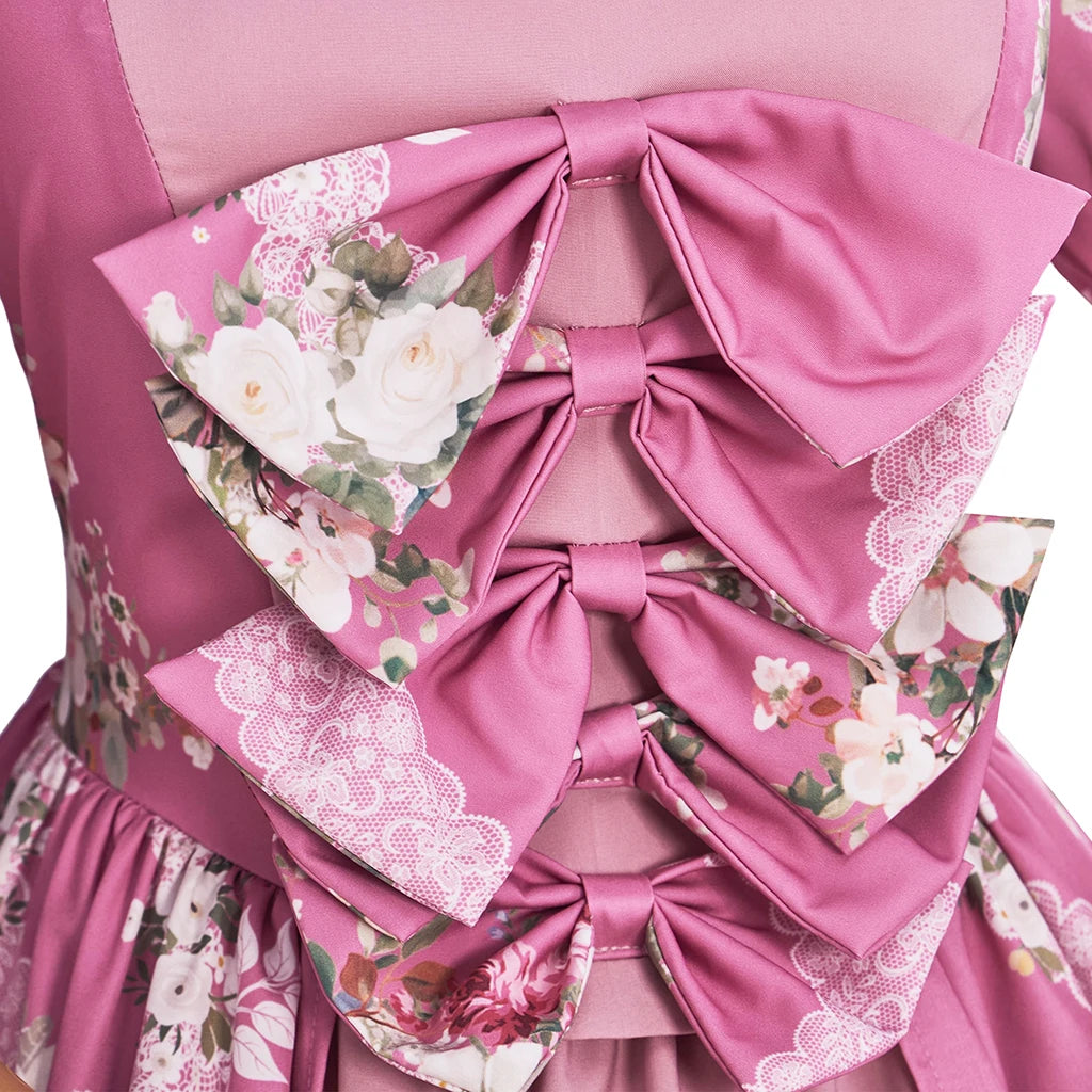 18th Century Rococo Floral Dress Victorian Royal Princess Wedding Ball Gown Marie Antoinette Baroque Gothic Lolita Walking Costu