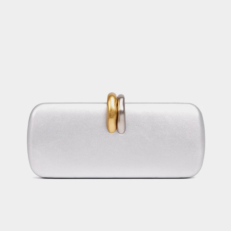 Box Rigid Metal Detail Clutch