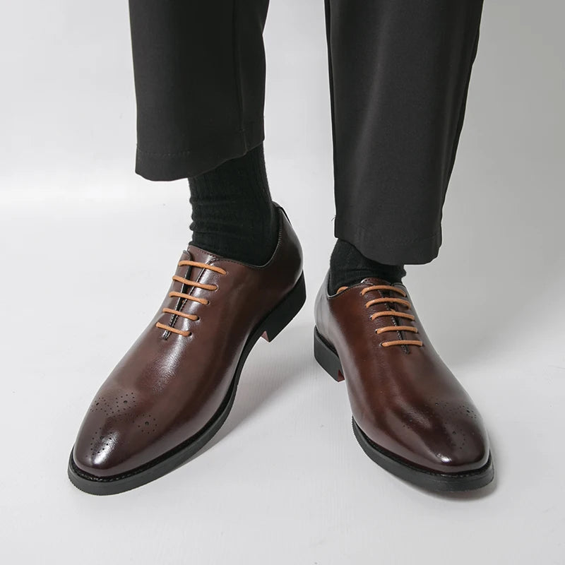 Men's Dress Shoes Trend Wedding Social Casual Leather Men Office Casual Business Shoes High Quality Formal Oxford Shoes Male