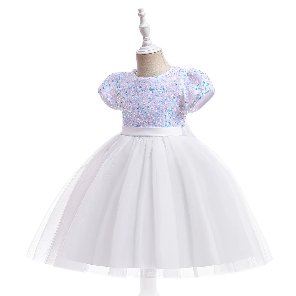 Sequin Bow Party Dress for Girls