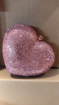 Heart-Shaped Crystal Evening Clutch