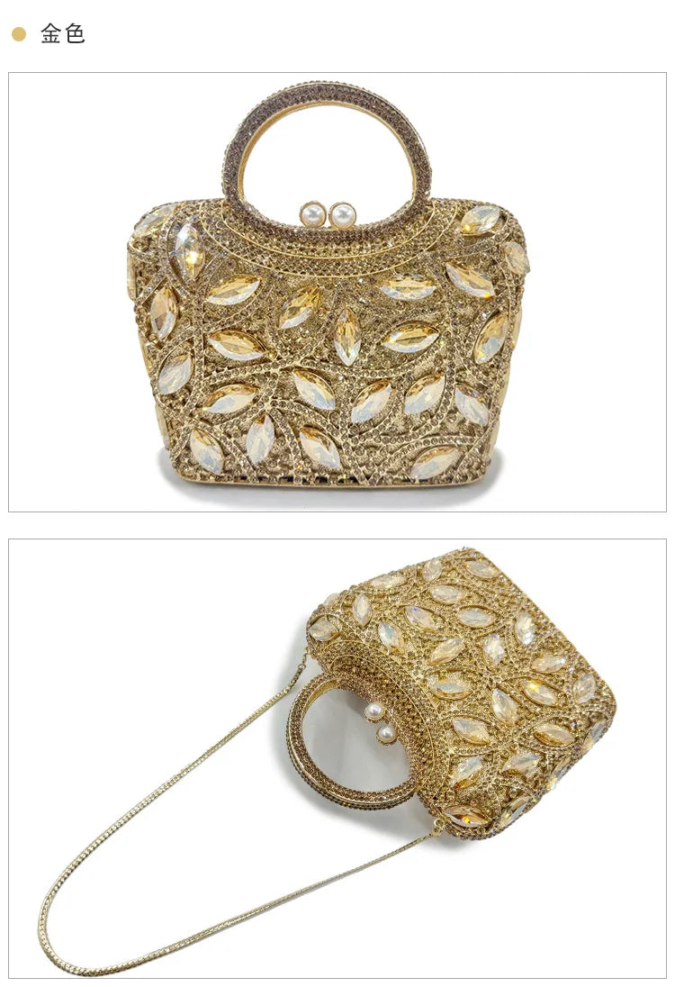 Luxury Bridal Wedding Dress Purses Women Crystal Handbags Rhinestone Party Prom Evening Clutches Minaudiere Clutch Bag