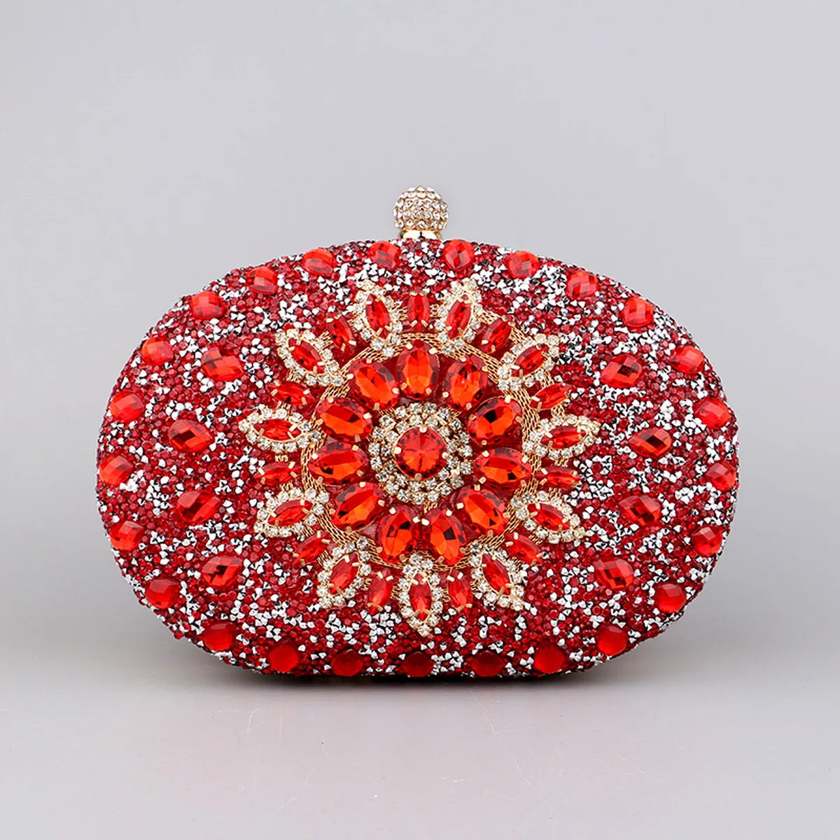 Flower Rhinestone Evening Clutch