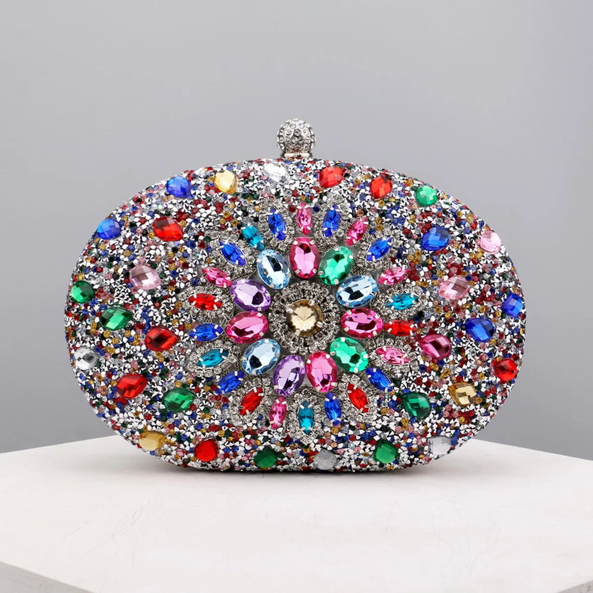 Flower Rhinestone Evening Clutch
