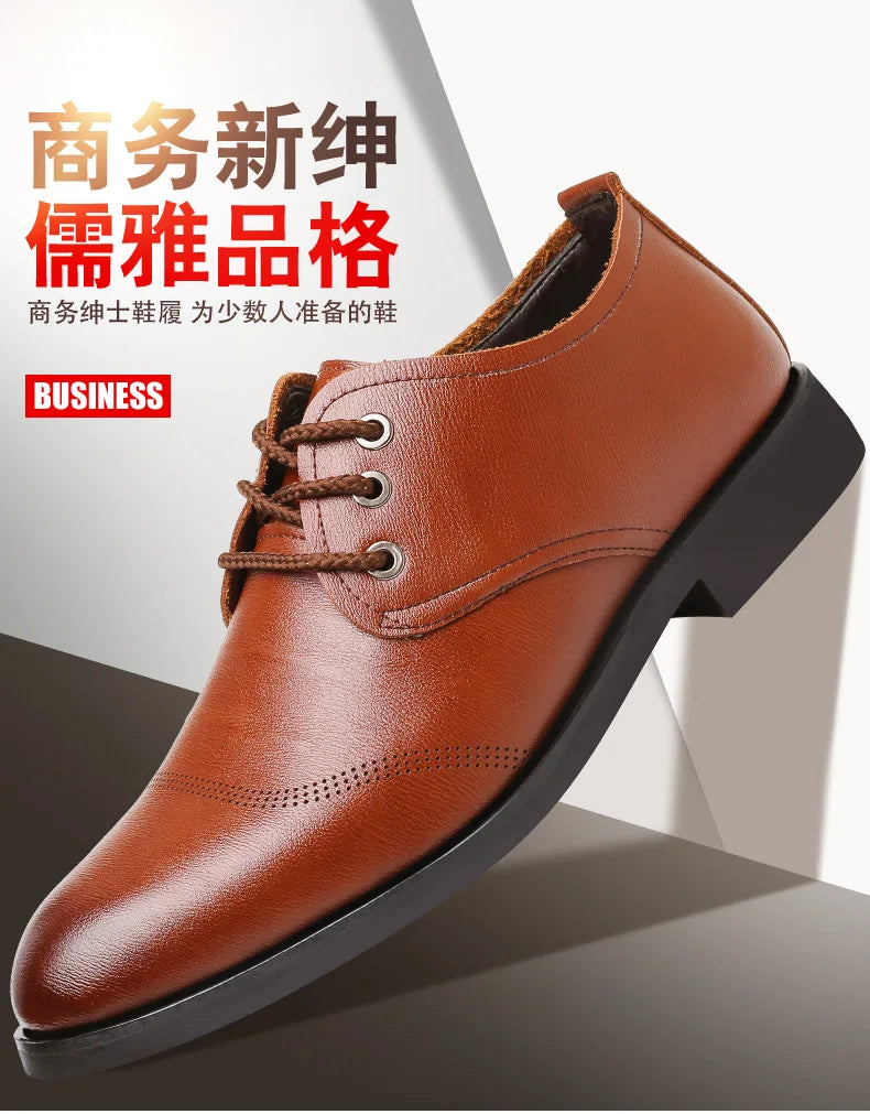 Mens Formal Business Oxford Shoes Classic Leather Dress Shoes for Wedding and Office