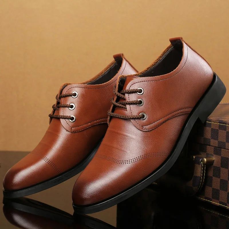 Mens Formal Business Oxford Shoes Classic Leather Dress Shoes for Wedding and Office