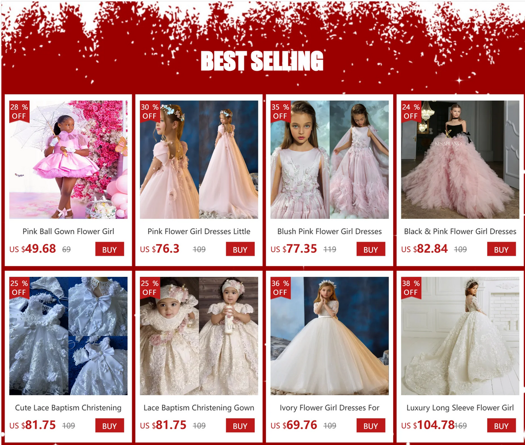 High-Neck Tiered Ruffle Flower Girl Dress