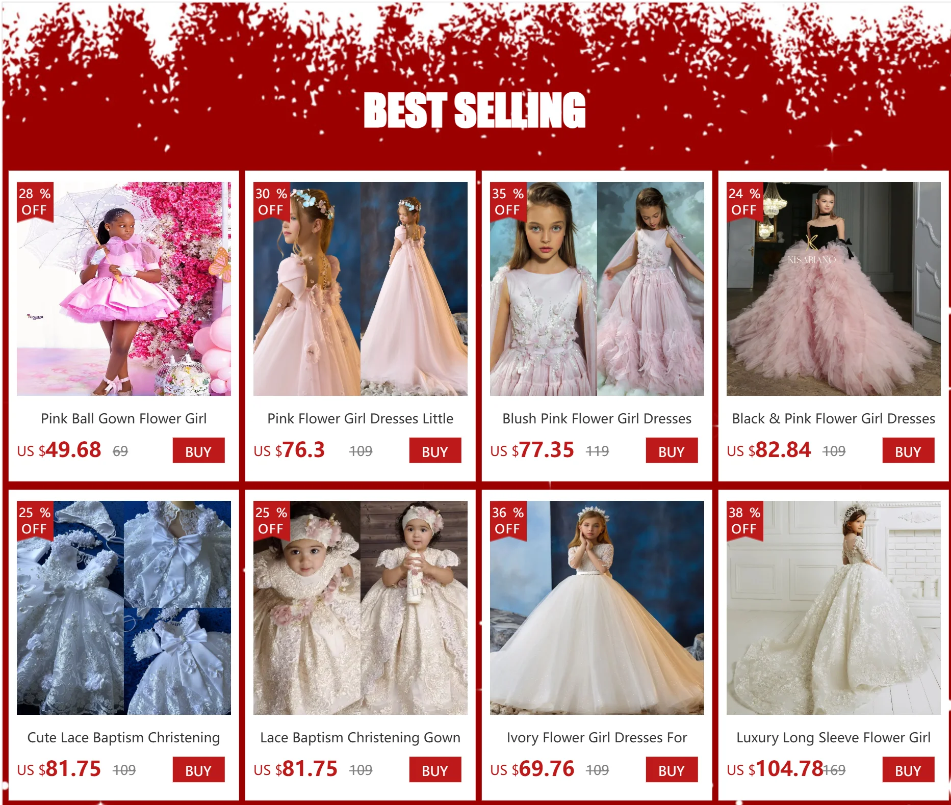 High-Neck Tiered Ruffle Flower Girl Dress