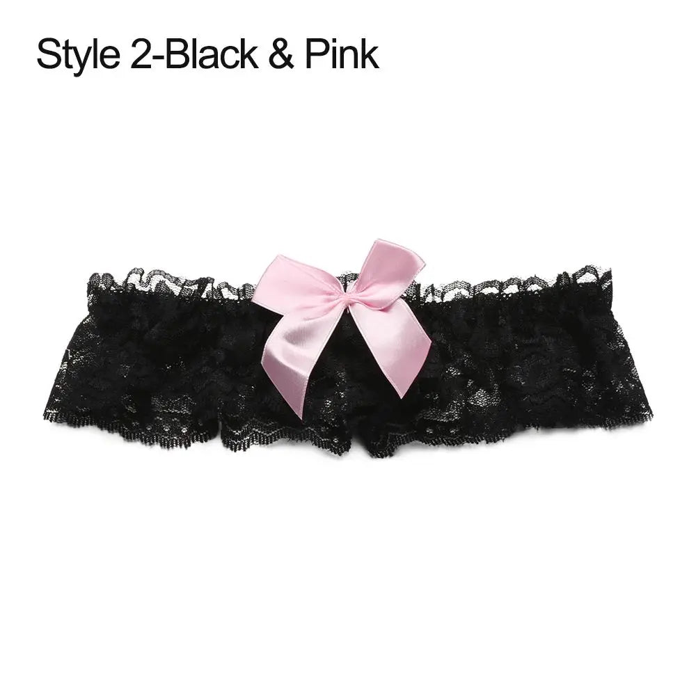 Sexy Fashion Lingerie Garter Belt Wedding Bride Leg Garter Cosplay Party Accessories Bowknot Lace Elastic Leg Ring