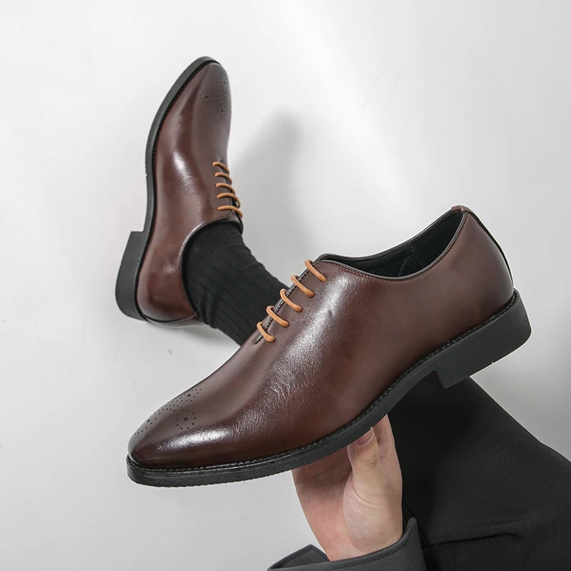 Men's Dress Shoes Trend Wedding Social Casual Leather Men Office Casual Business Shoes High Quality Formal Oxford Shoes Male