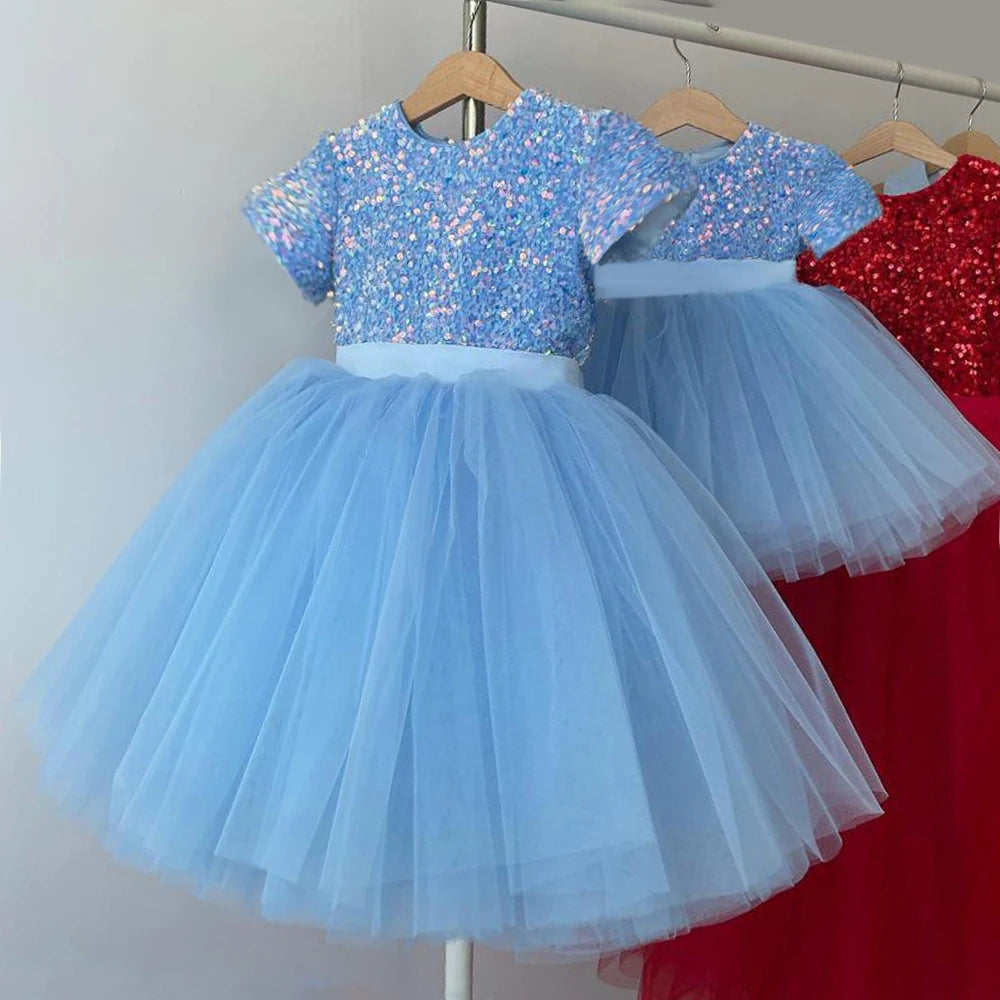 Sequin Bow Party Dress for Girls