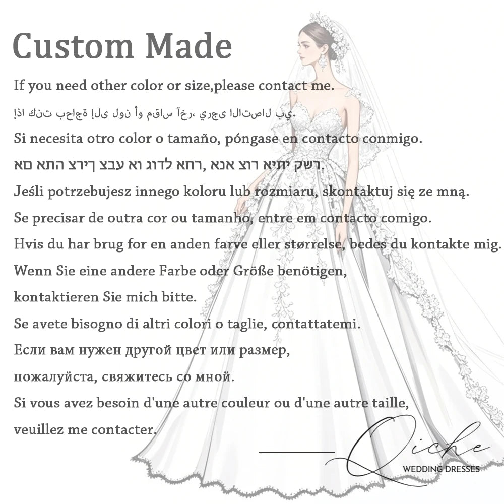 QICHE Modest Muslim Wedding Dresses Long Sleeve Luxury Floor Civil Bride Dresses Plus Customized 2026 Evening Prom Party Gowns