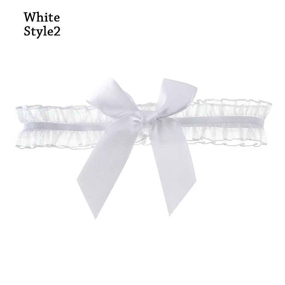Sexy Fashion Lingerie Garter Belt Wedding Bride Leg Garter Cosplay Party Accessories Bowknot Lace Elastic Leg Ring