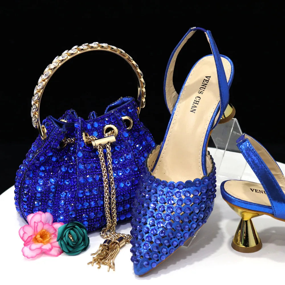 Wine Crystal Pointed-Toe Heels
