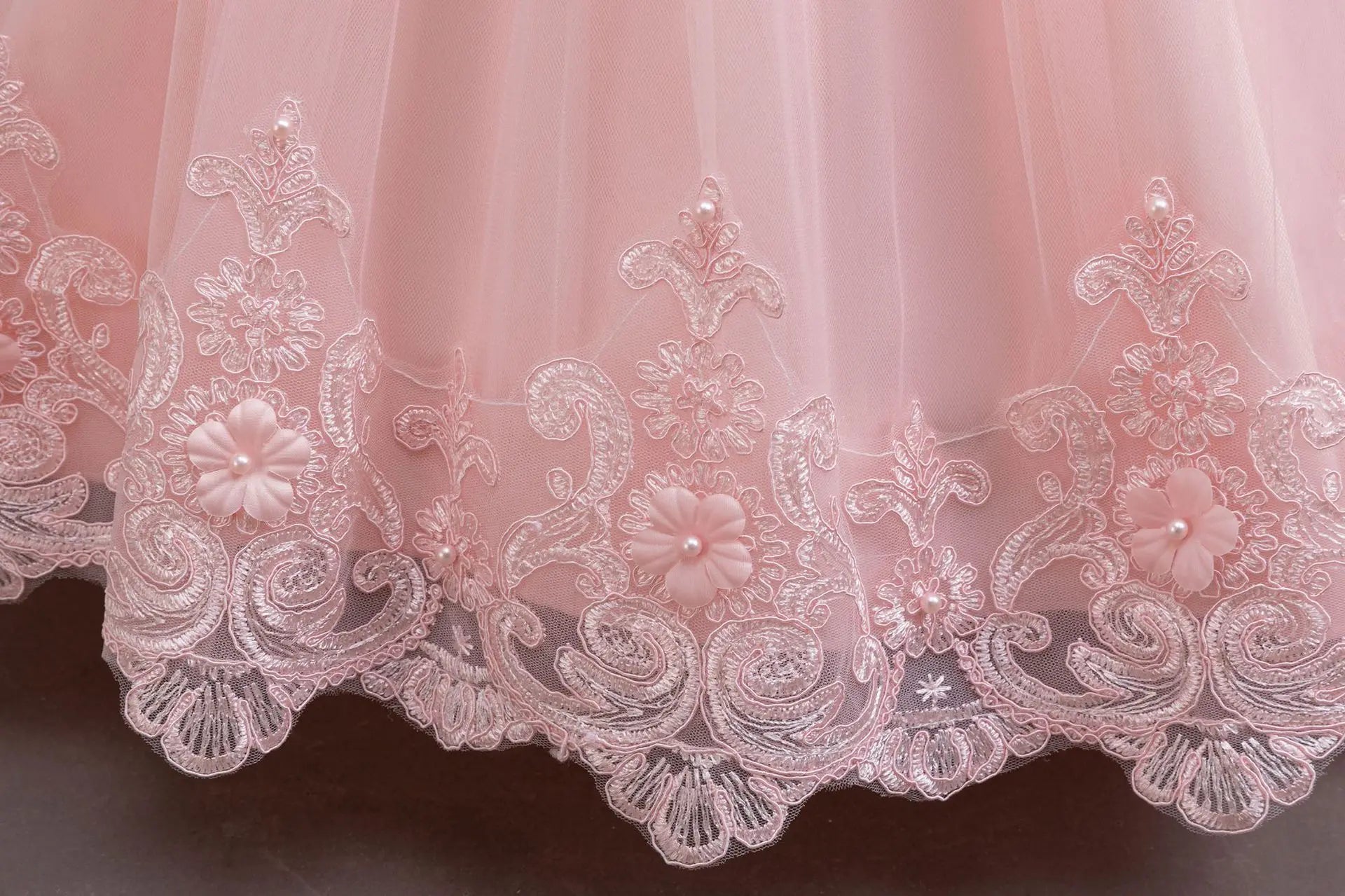 Long-Sleeve Lace Flower Girl Dress