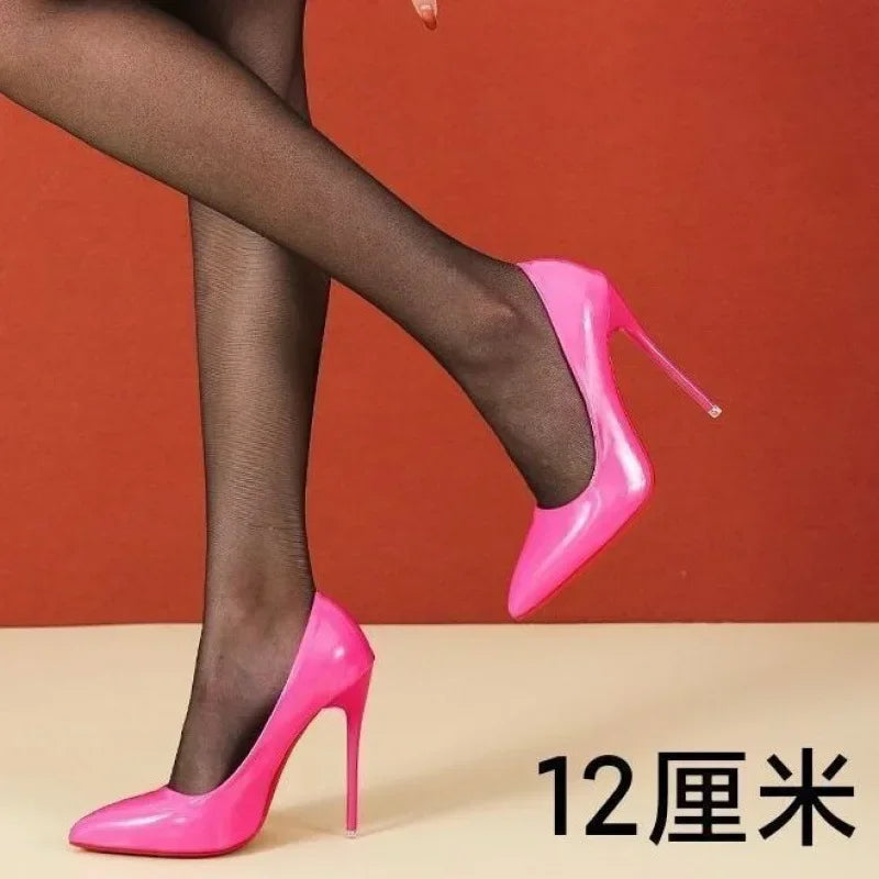 2026 Fashion High Heels 35-45 Plus Size Women Shoes 12cm Thin Stiletto Banquet Wedding Shoes Sexy Pointed Toe Ladies Party Shoes
