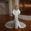 Gorgeous Wedding Dresses Modest Bridal Gowns Satin Robes Muslim Full Sleeves Floor Length Elegant Vestidos De Novia Customized
