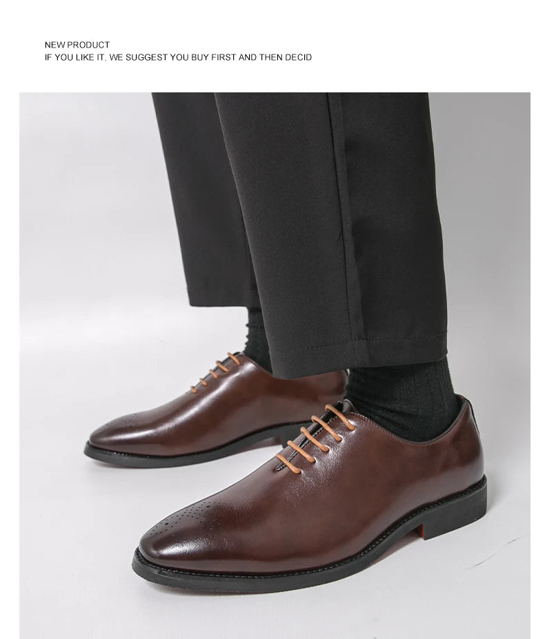 Men's Dress Shoes Trend Wedding Social Casual Leather Men Office Casual Business Shoes High Quality Formal Oxford Shoes Male