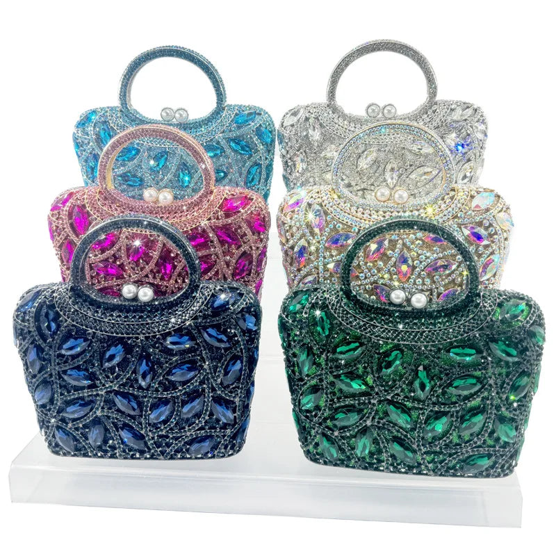 Luxury Bridal Wedding Dress Purses Women Crystal Handbags Rhinestone Party Prom Evening Clutches Minaudiere Clutch Bag