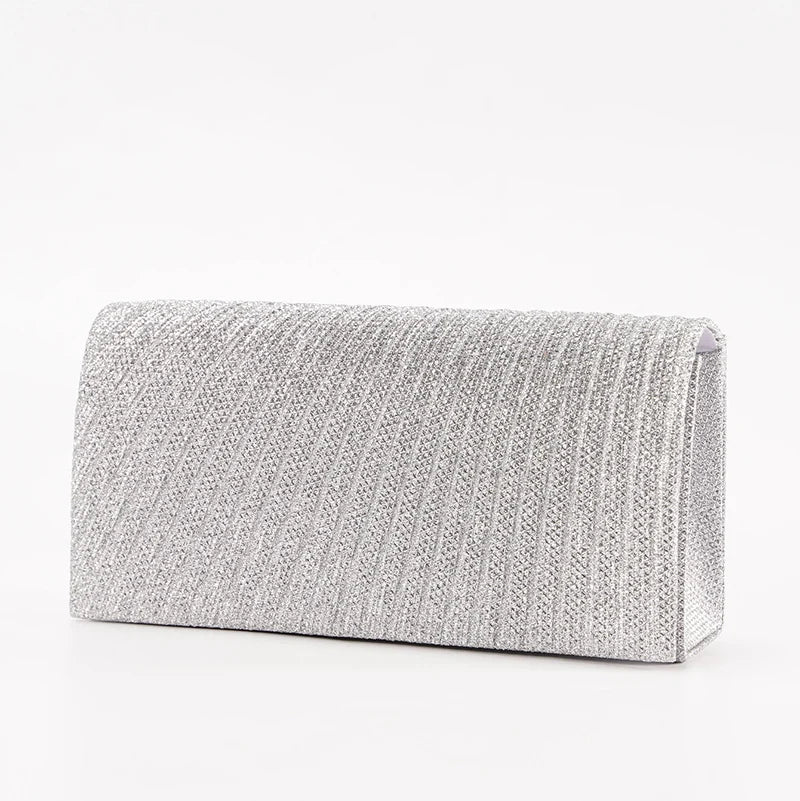 Women's Evening Shoulder Bag Bridal Clutch Party Prom Wedding Envelope Handbag Glitter Shiny Purses Sling Dating Dressy Bag