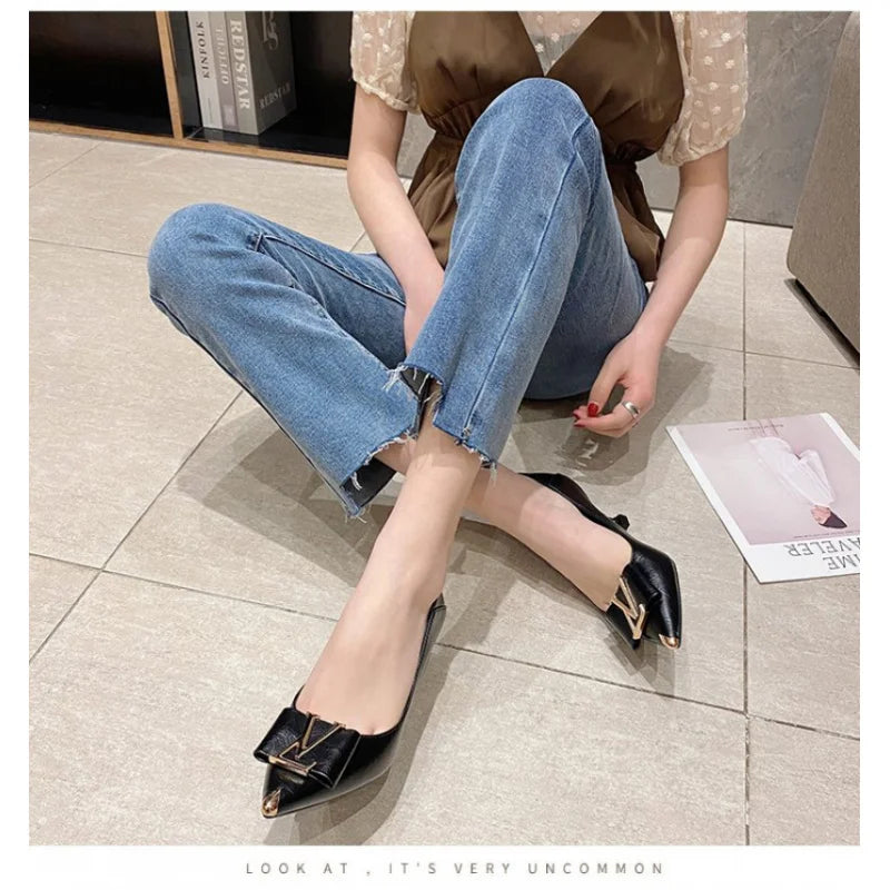 2026 Summer New Pointed-Toe Stiletto Heels, Women's Medium Height Office Pumps, Elegant Work Dress Shoes for Commuting