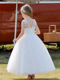 Floral Appliqué Tulle Party Dress
