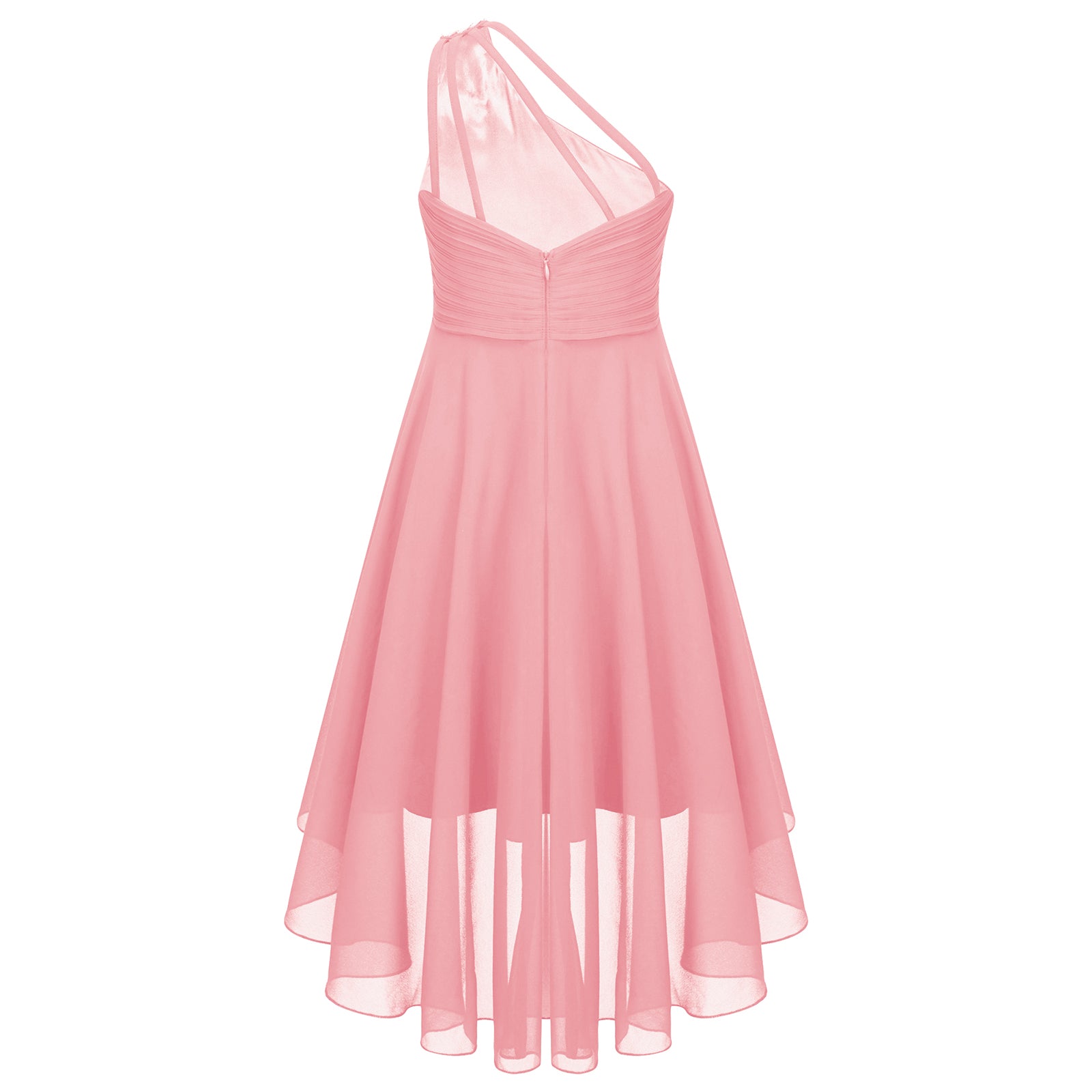 Kids Wedding Flower Girls Dress Shiny Beaded One Shoulder Chiffon Princess Dress Elegant Evening Pageant Birthday Party Gown