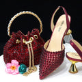 Wine Crystal Pointed-Toe Heels